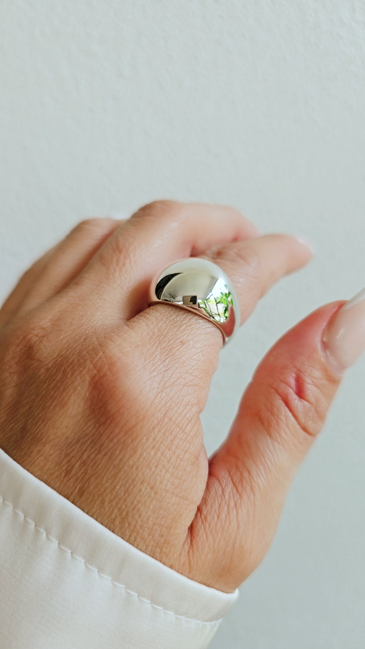 Sterling Silver High Polished Dome Ring - view 8