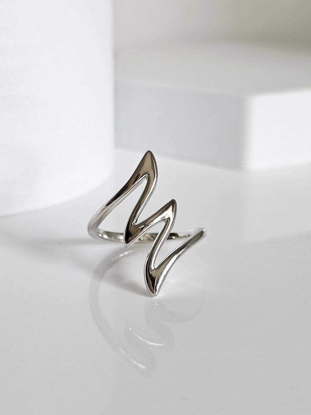 Sterling Silver Women Geometric Ring - view 2