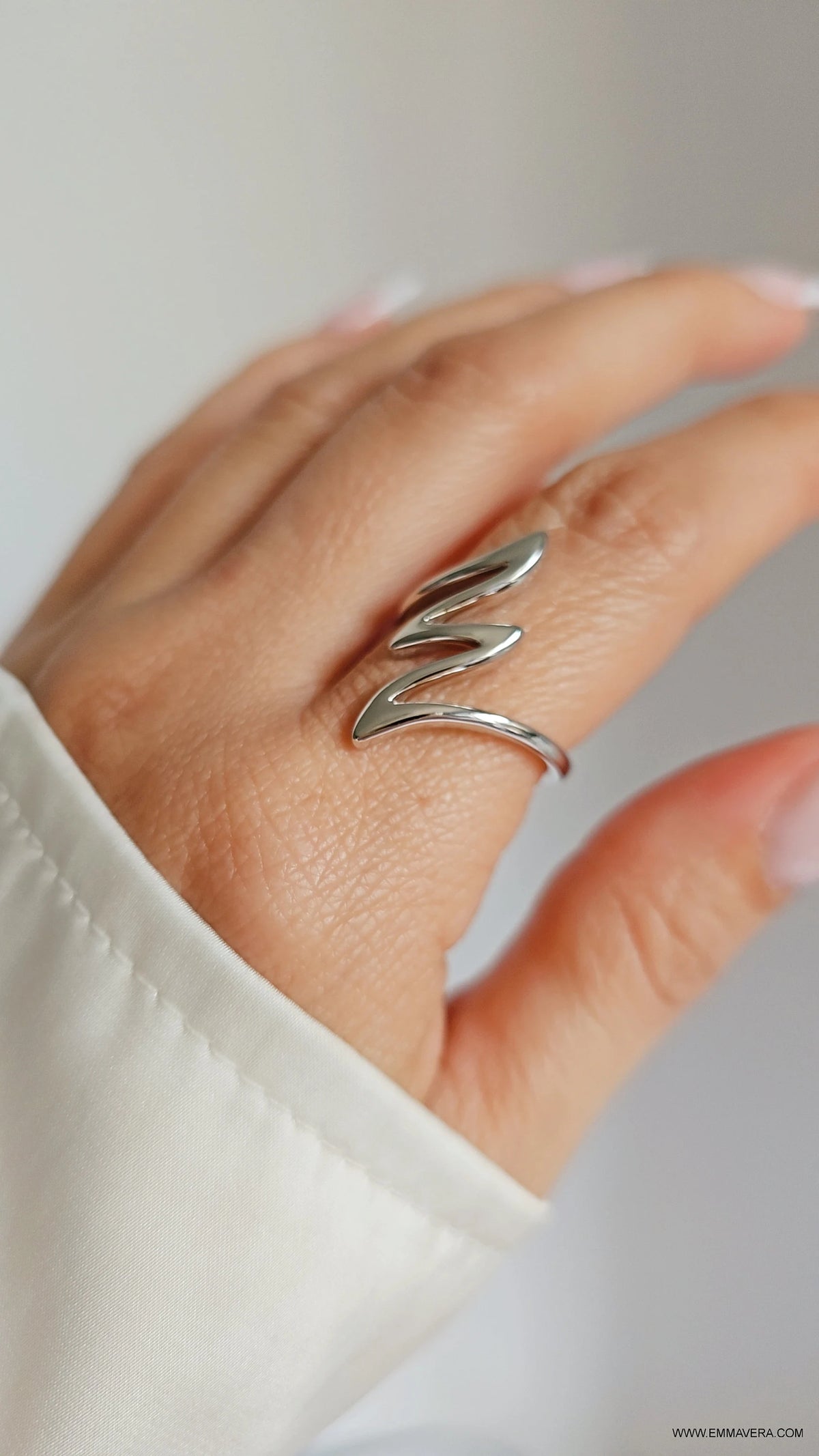 Sterling Silver Women Geometric Ring - view 6