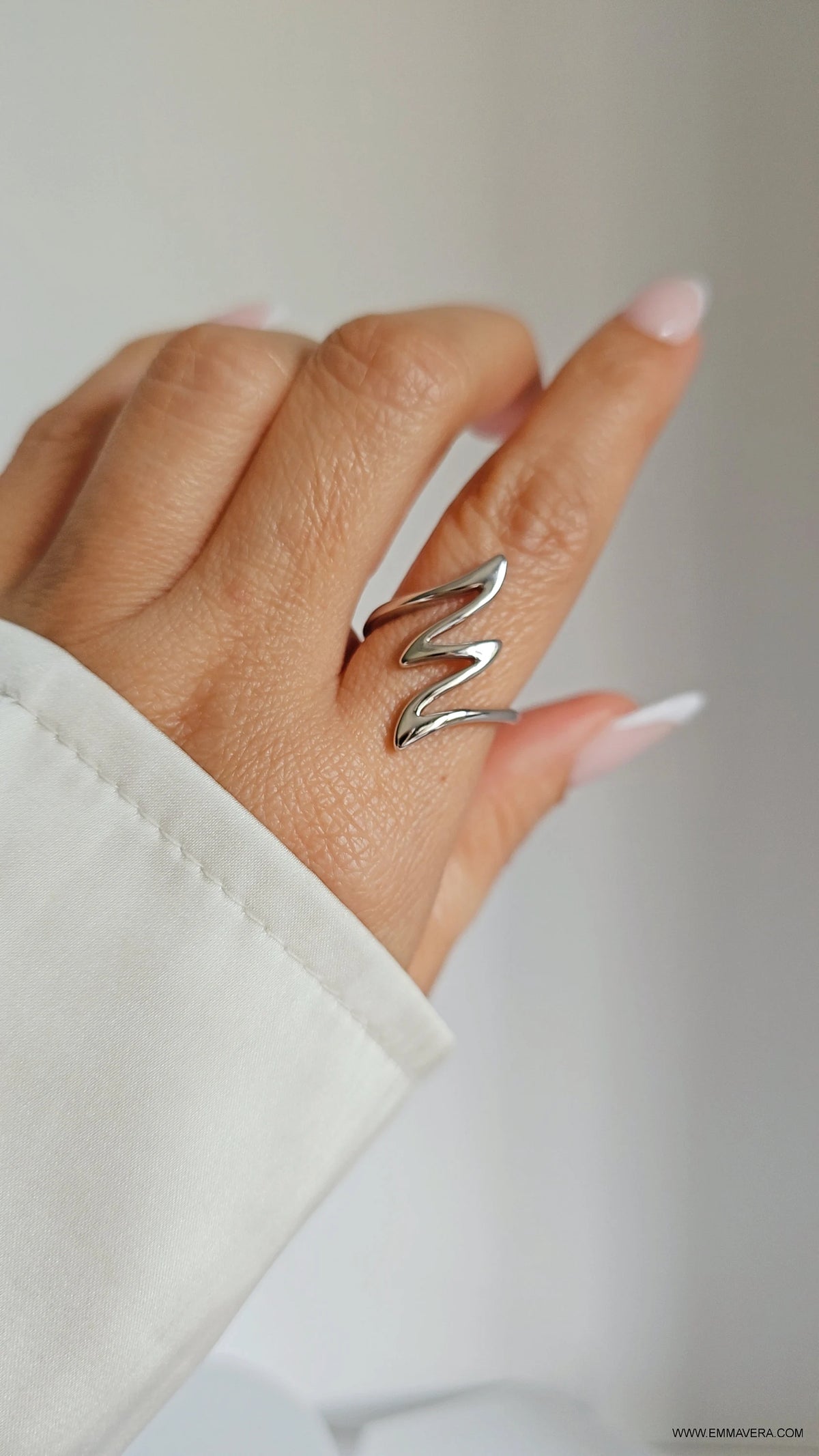 Sterling Silver Women Geometric Ring - view 8