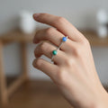 Sterling Silver Beaded Opal Ring Turquoise, Onyx, or Blue Opal - view 2
