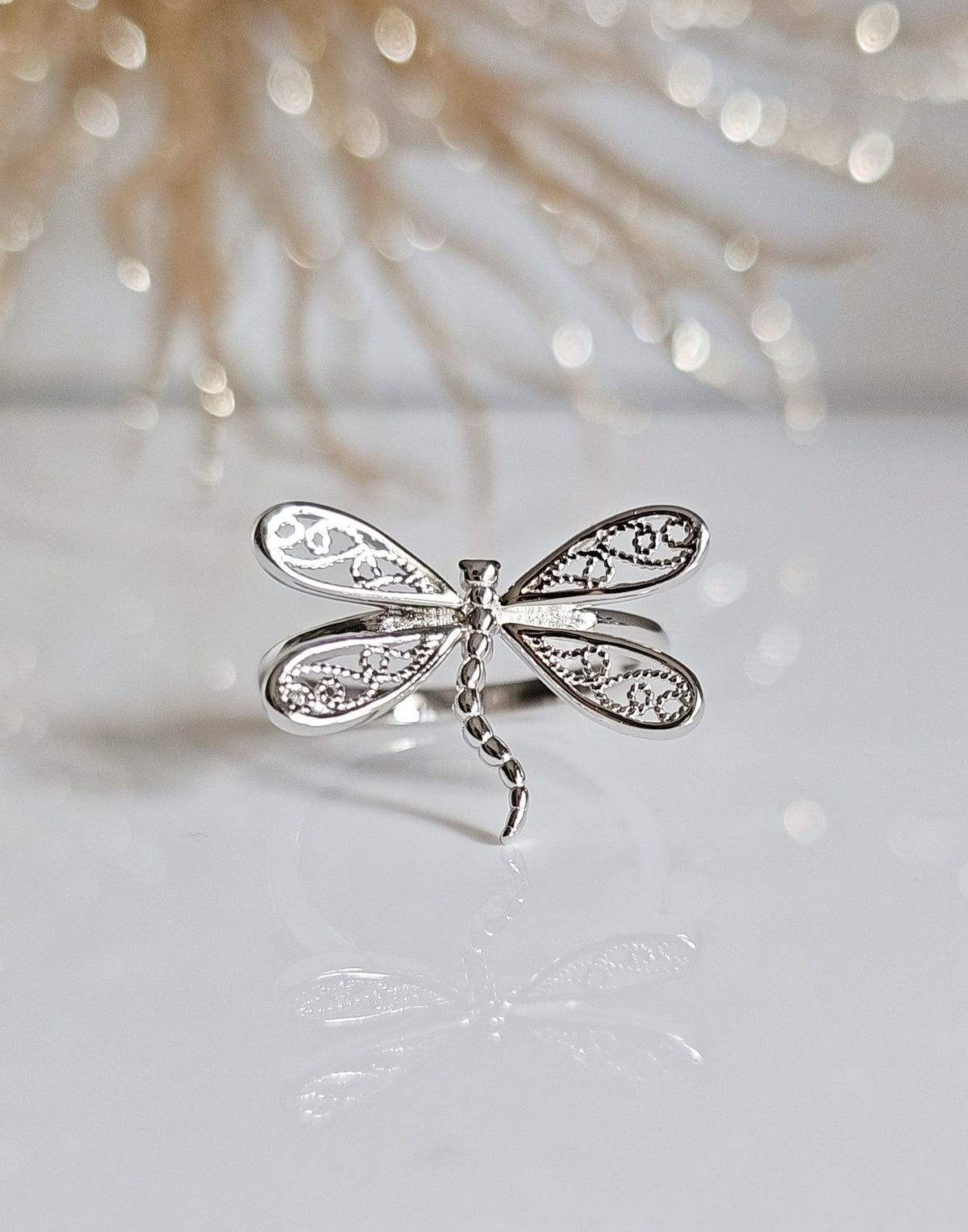 Sterling Silver 925 Dragonfly Ring - view 6