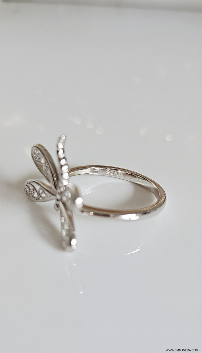 Sterling Silver 925 Dragonfly Ring - view 3