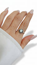 Sterling Silver Rainbow White Opal Ring - view 2