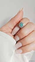 Sterling Silver Moon Phases Turquoise Ring - view 6