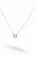 Sterling Silver Minimalist Moonstone Pendant Necklace - view 3
