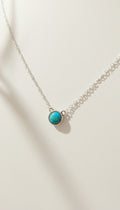 Sterling Silver 925 Delicate Turquoise Necklace - view 6