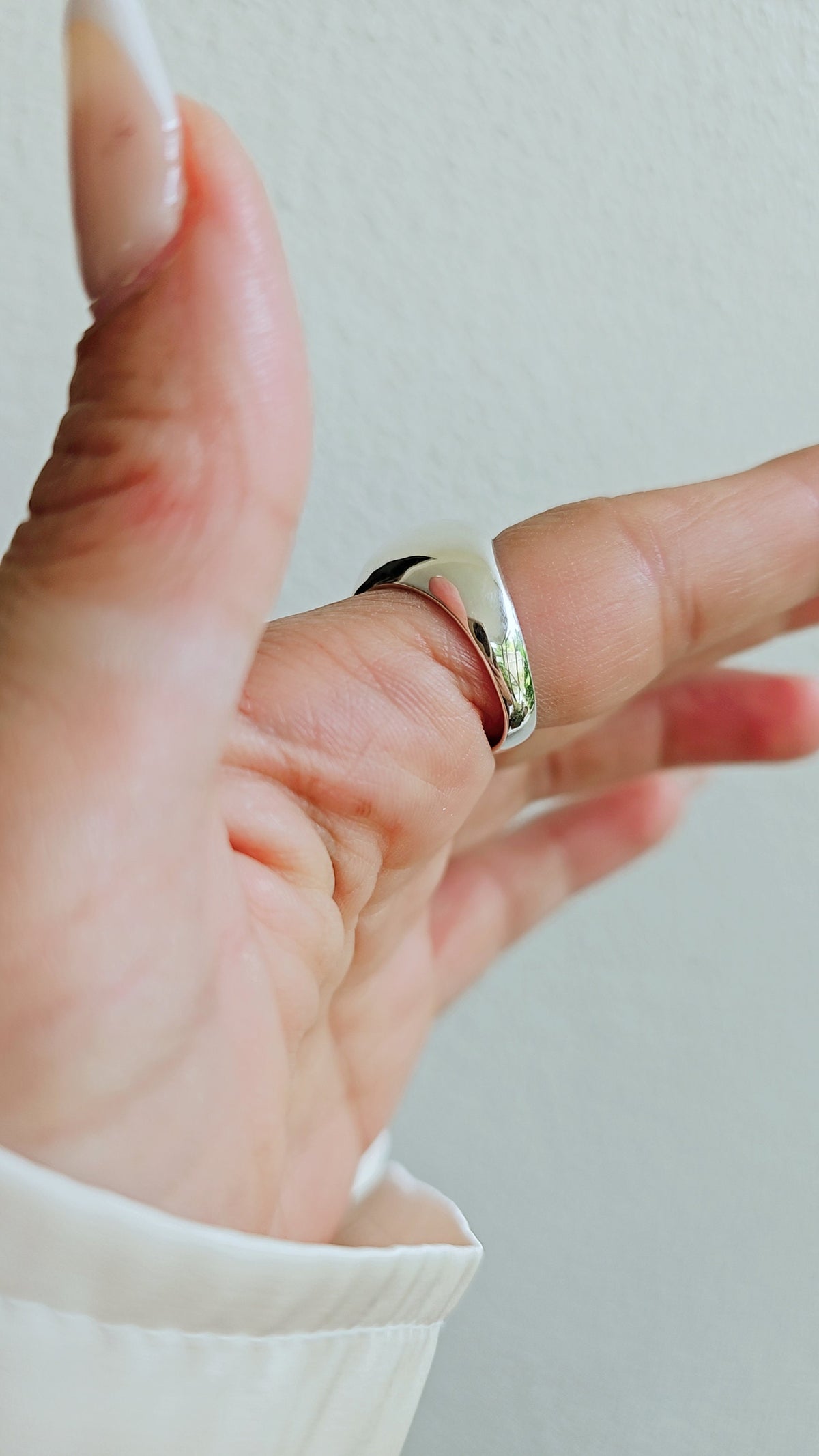 Sterling Silver High Polished Dome Ring - view 9