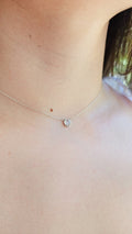 Sterling Silver Minimalist Moonstone Pendant Necklace - view 6