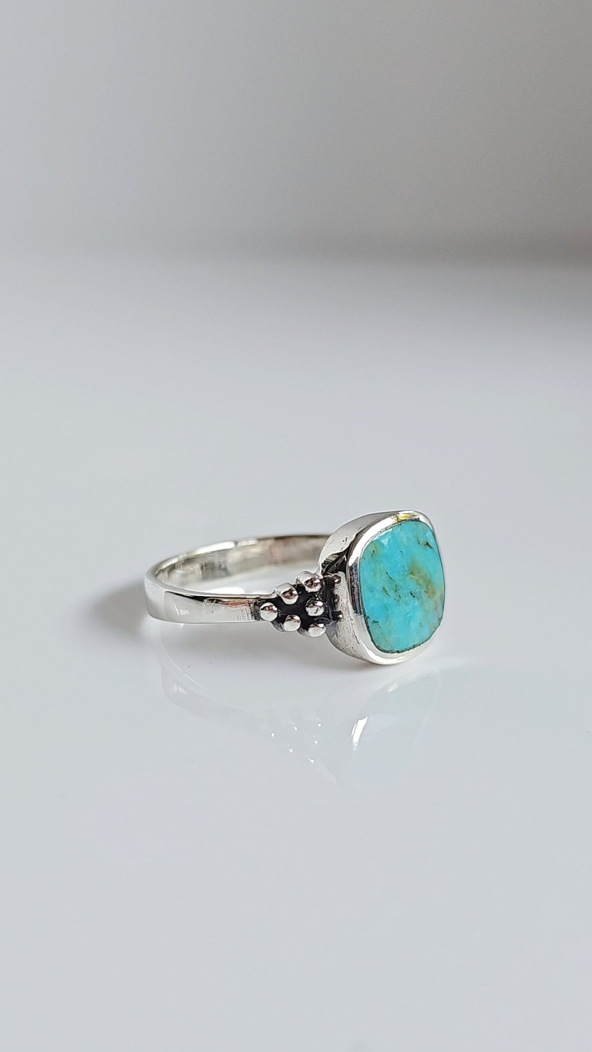 Sterling Silver Genuine Turquoise Bohemian Ring - view 3