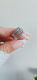 Sterling Silven Woven Statement Ring - view 6