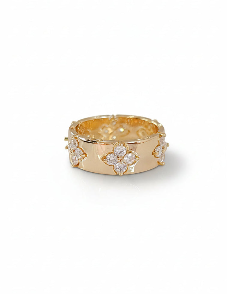 Gold Flower Statement Ring - view 4