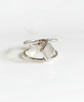 Sterling Silver 925 Moonstone Rainbow Double Band Ring - view 4
