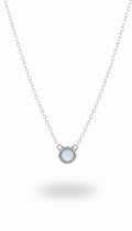 Sterling Silver Minimalist Moonstone Pendant Necklace