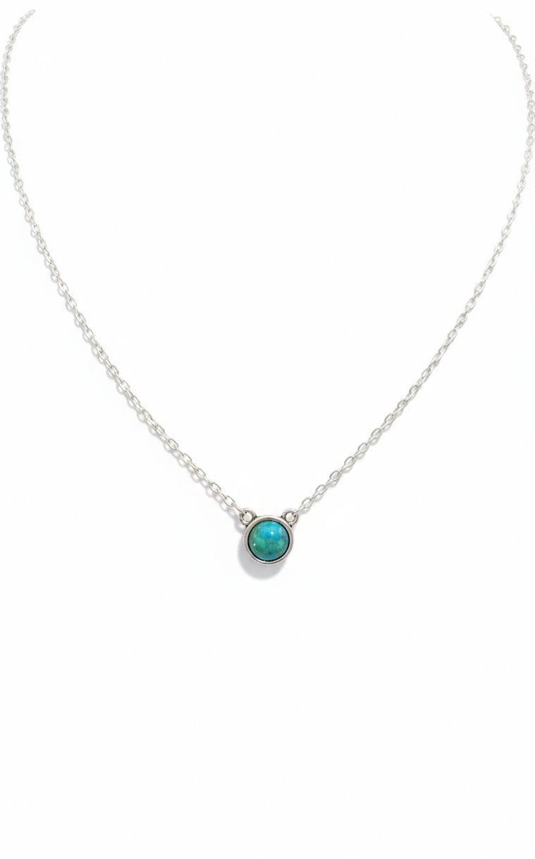 Sterling Silver 925 Delicate Turquoise Necklace