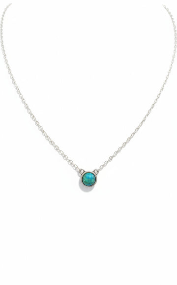 Sterling Silver 925 Delicate Turquoise Necklace