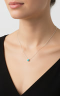 Sterling Silver 925 Delicate Turquoise Necklace - view 2