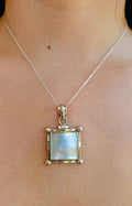 Sterling Silver Natural Mother of Pearl Pendant Necklace - view 8