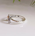 Sterling Silver Crescent Bali Beaded Moon Ring - view 5
