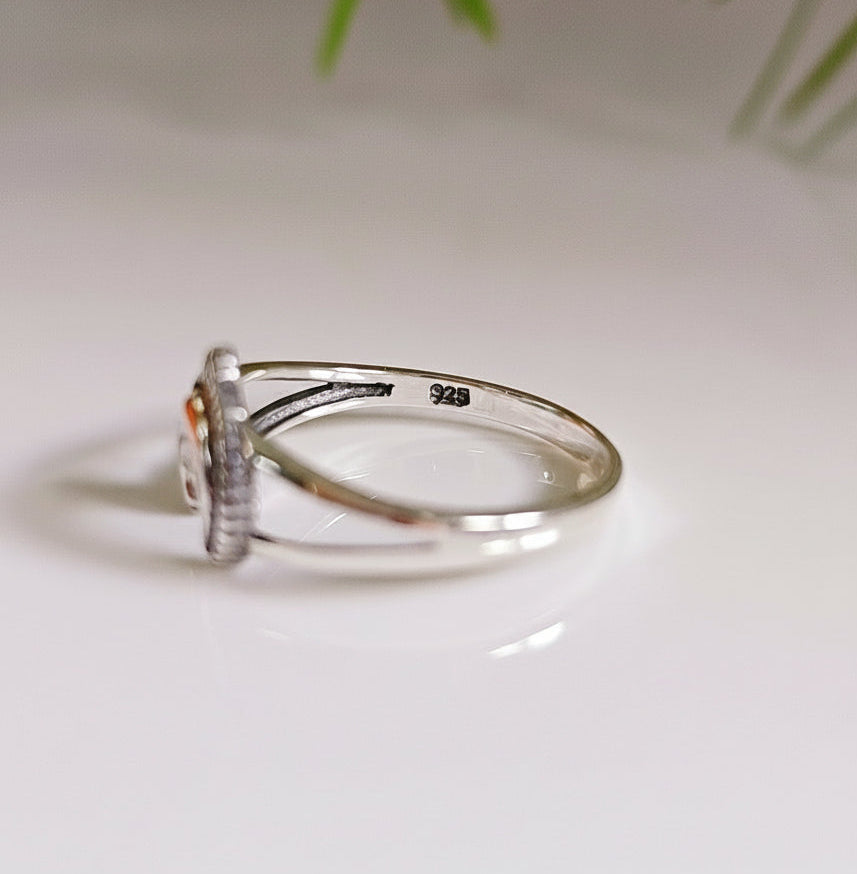 Sterling Silver Crescent Bali Beaded Moon Ring - view 5