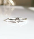 Sterling Silver Dainty Ocean Crescent Moon Ring