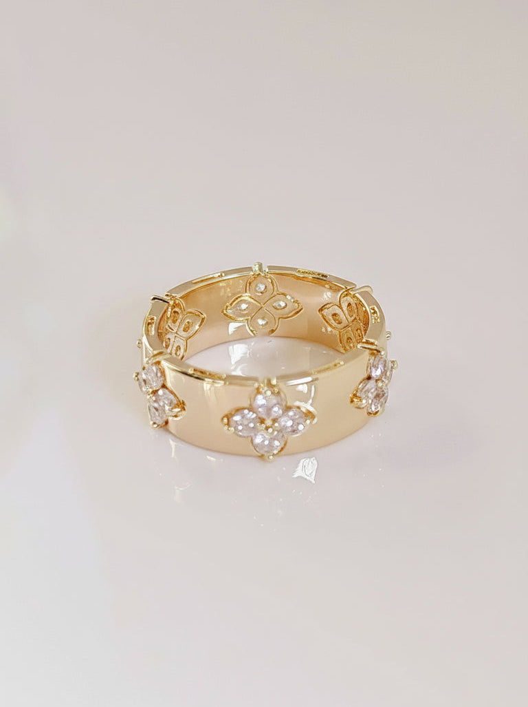 Gold Flower Statement Ring - view 6