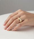 Gold Flower Statement Ring - view 2