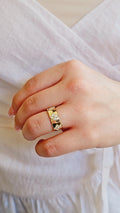 Gold Flower Statement Ring - view 5
