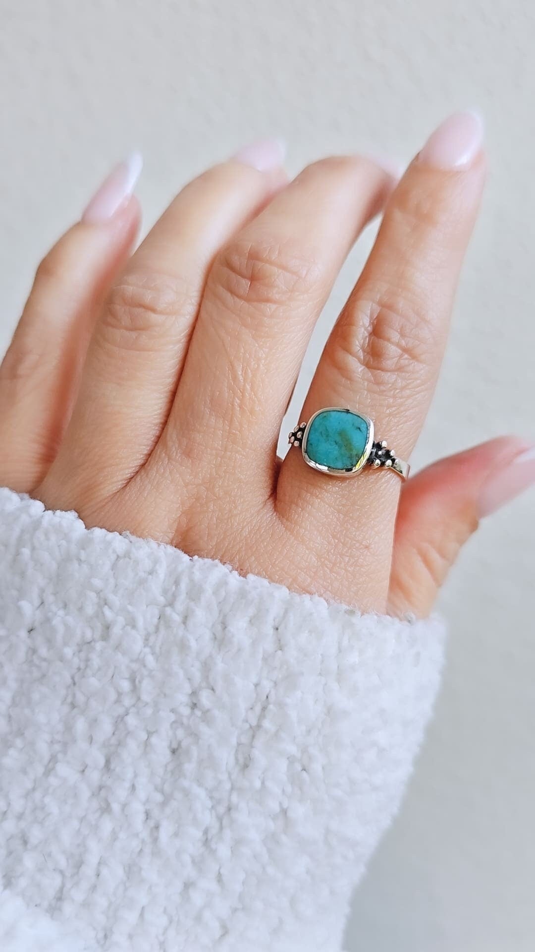 Sterling Silver Genuine Turquoise Bohemian Ring - view 4
