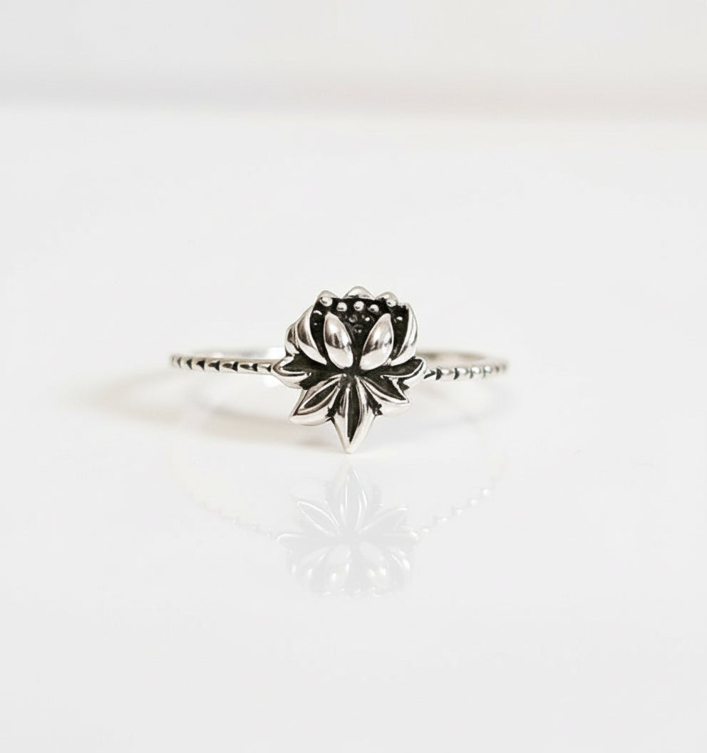 Sterling Silver 925 Lotus Flower Ring