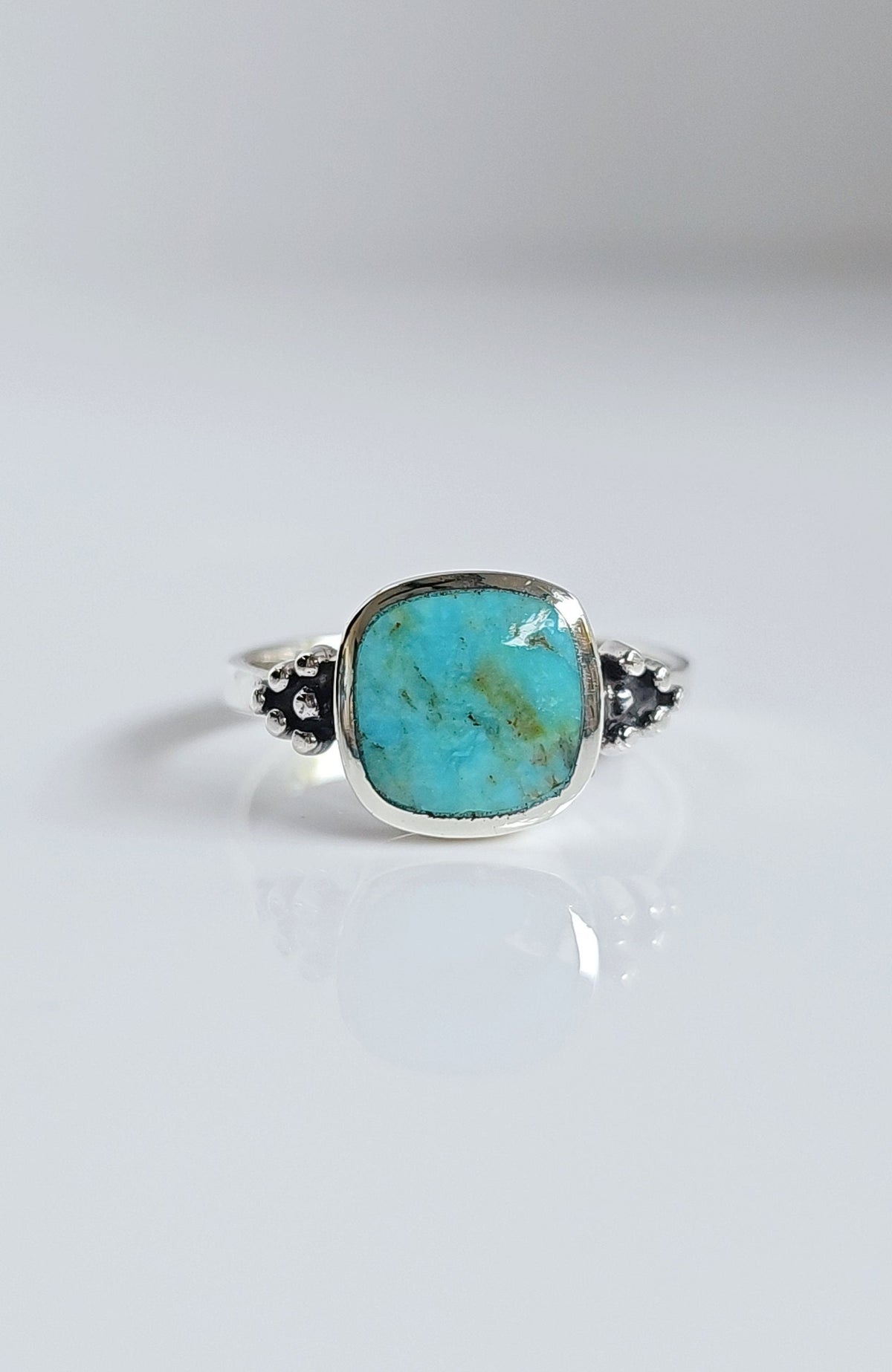 Sterling Silver Genuine Turquoise Bohemian Ring - view 5
