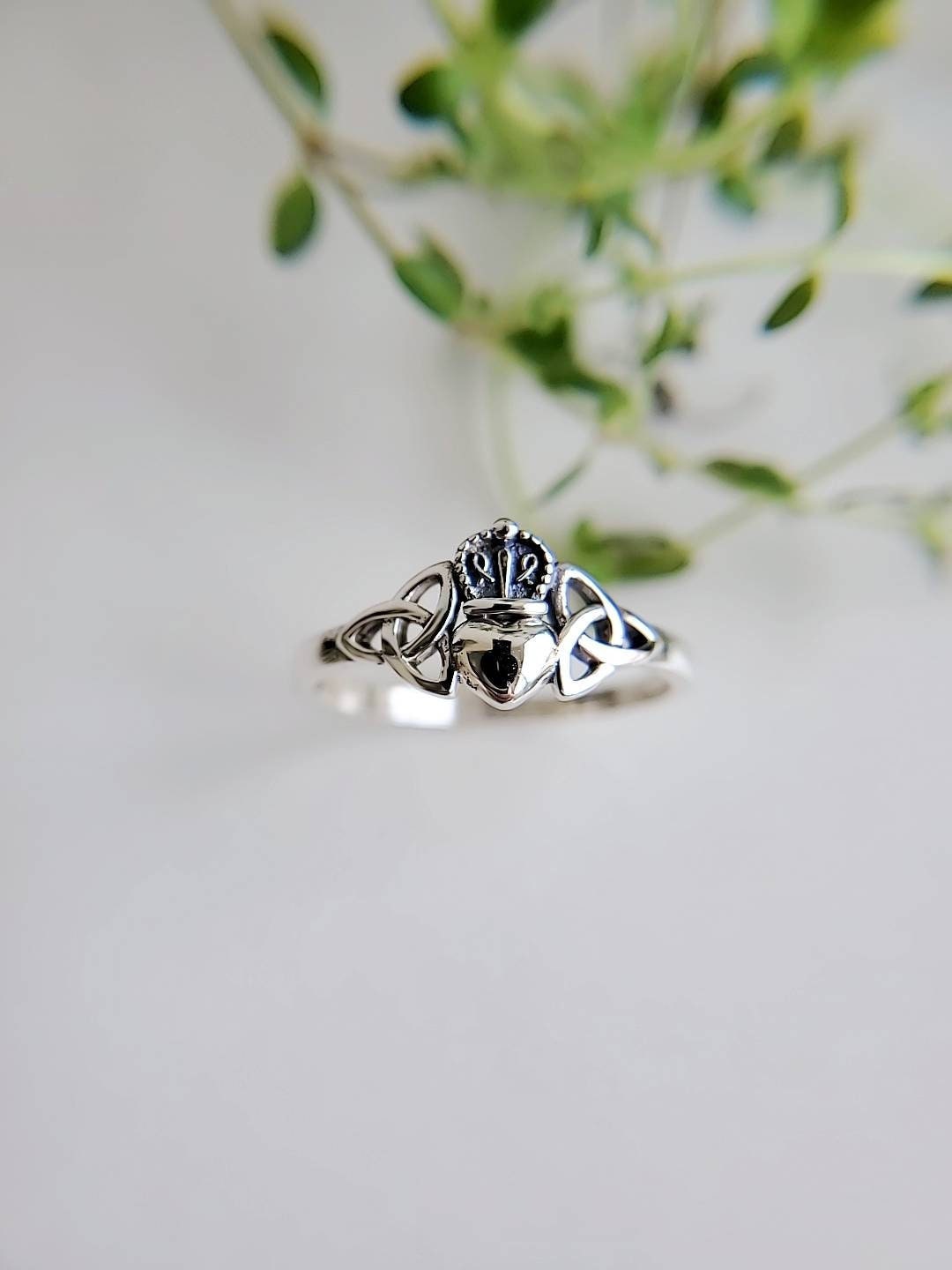 Sterling Silver Celtic Claddagh Ring - view 3