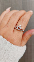 Sterling Silver Celtic Heart Crown Ring - view 4