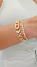Gold Slider Tennis Bracelet - view 5