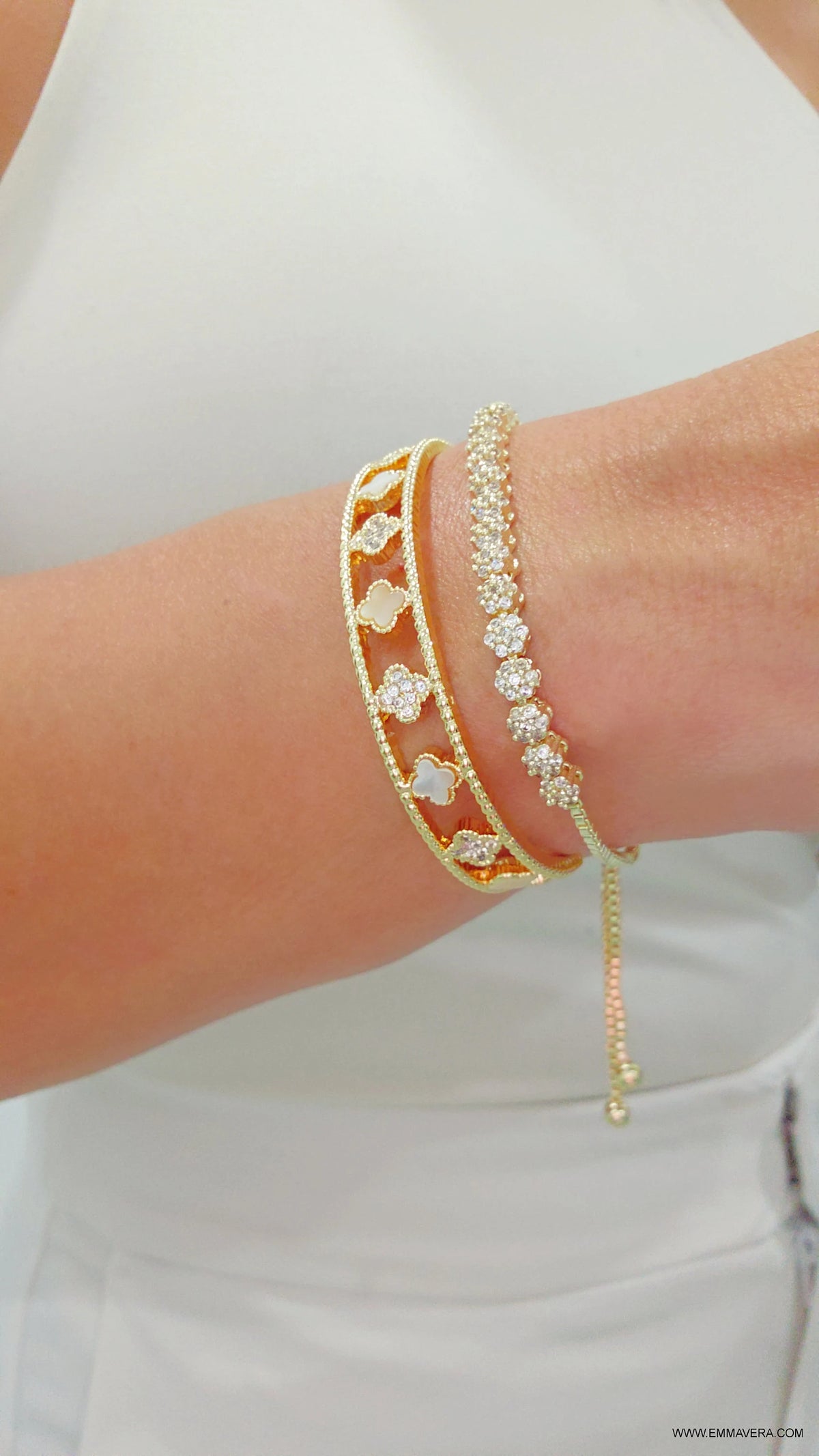 Gold Slider Tennis Bracelet - view 5