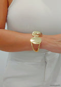 Bold Chunky Geometric Gold Bangle - view 4