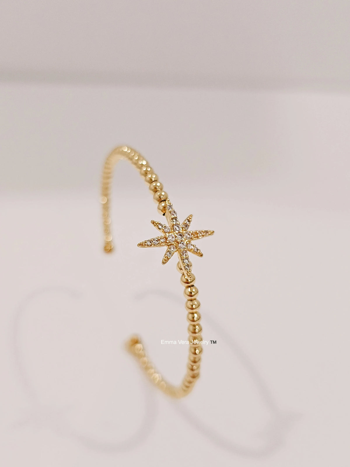 Starburst Gold Plated Bangle Charm - view 7