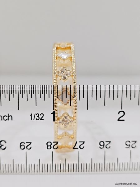 Gold Flower Mother of Pearl Bracelet - view 6