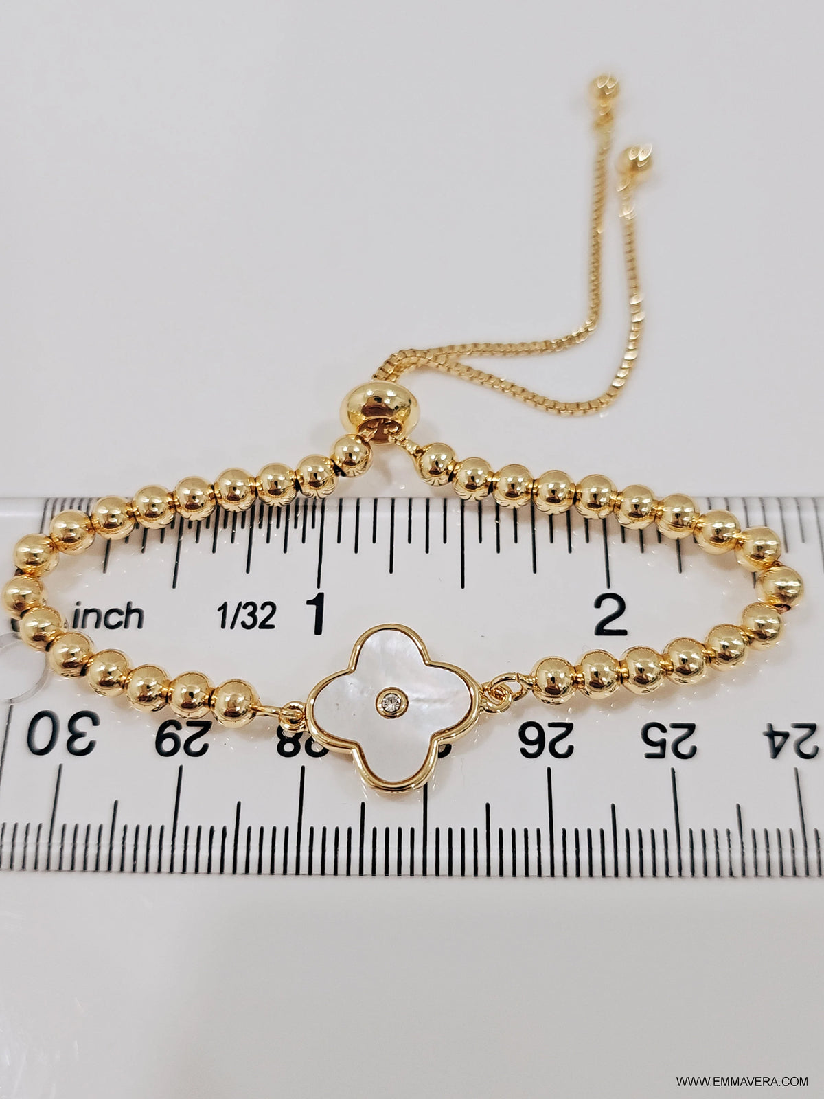 Gold Mother of Pearl Slider Bracelet - view 6