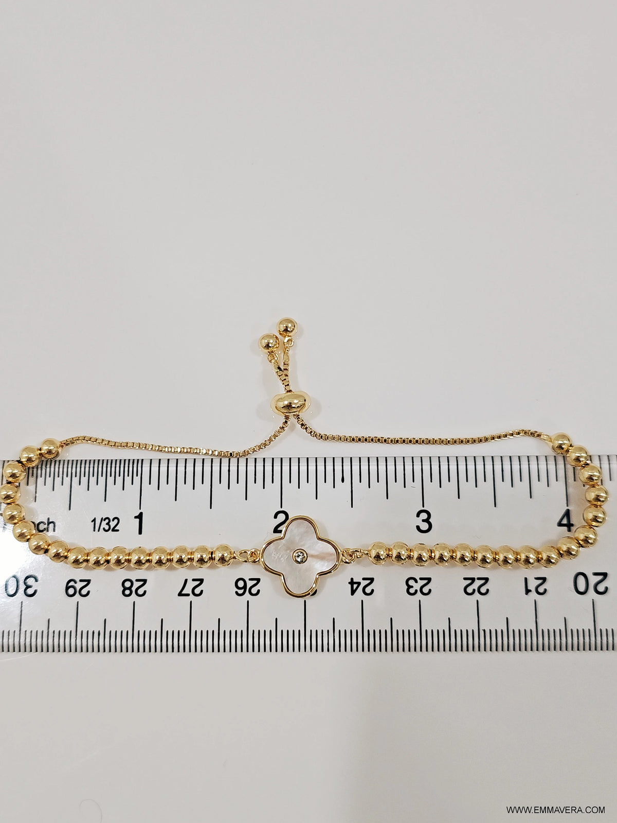 Gold Mother of Pearl Slider Bracelet - view 5