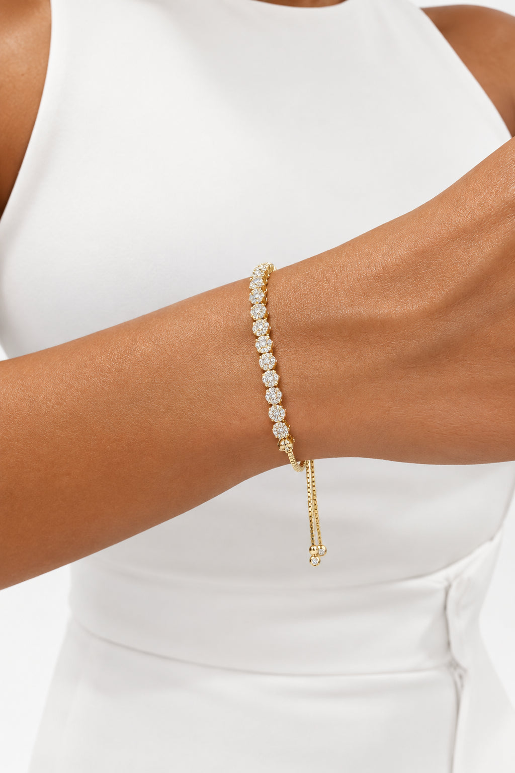 Gold Slider Tennis Bracelet