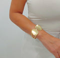 Bold Chunky Geometric Gold Bangle - view 3