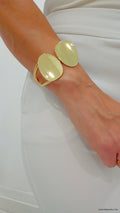 Bold Chunky Geometric Gold Bangle - view 5