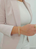 Gold Flower Mother of Pearl Bracelet - view 4