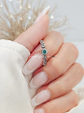 Sterling Silver 925 Emerald Marcasite Ring - view 2