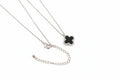 Silver Mother of Pearl, Black Clover Necklace - view 5