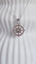Sterling Silver Nautical Compass Pendant with Chain - view 8