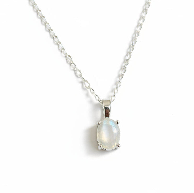 Gold or Sterling Silver Mother of Pearl Pendant Necklace & Chain