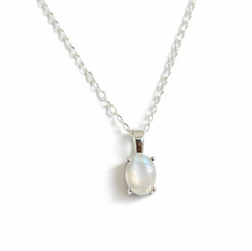 Gold or Sterling Silver Mother of Pearl Pendant Necklace & Chain