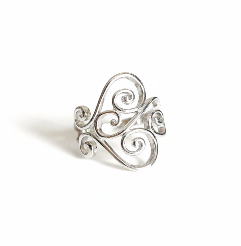 Sterling Silver 925 Bold Filigree Ring